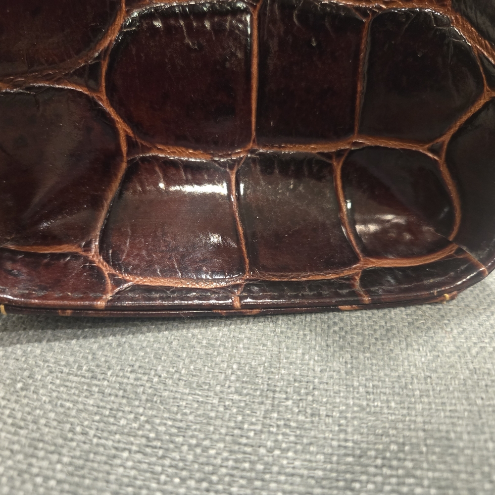 Dooney & Bourke Dark, Bergundy, Brown Crocodile Shoulder Bag - Picture 8 of 14